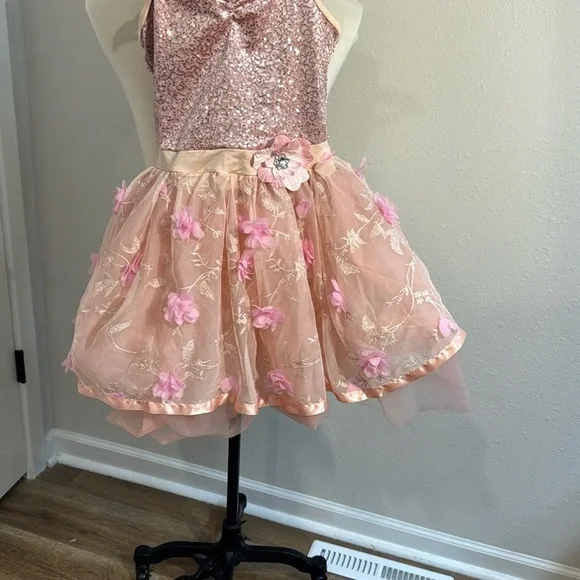 Weissman Pink and Cream Formal Kids Dress - Picture 2 of 12